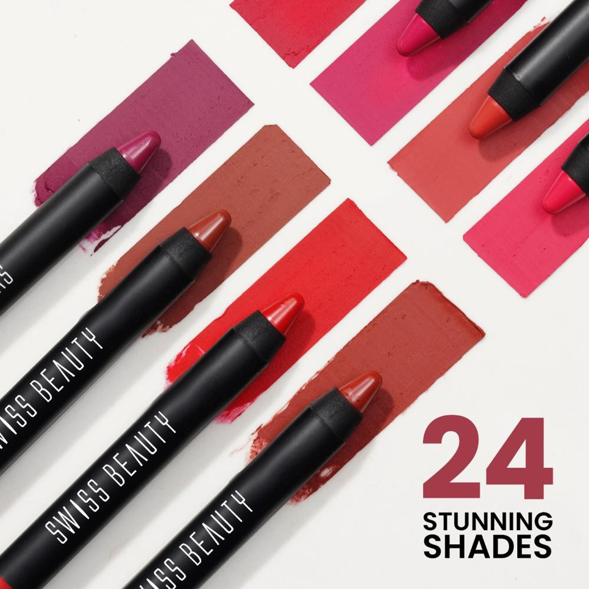 Swiss Beauty Matte Long Lasting Stay Maxx Lip Crayon Lipstick Matte Finish - Smoke Red