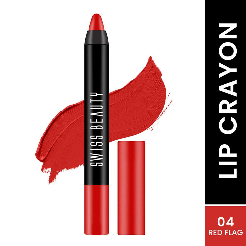 Swiss Beauty Matte Long Lasting Stay Maxx Lip Crayon Lipstick Matte Finish - Red Flag