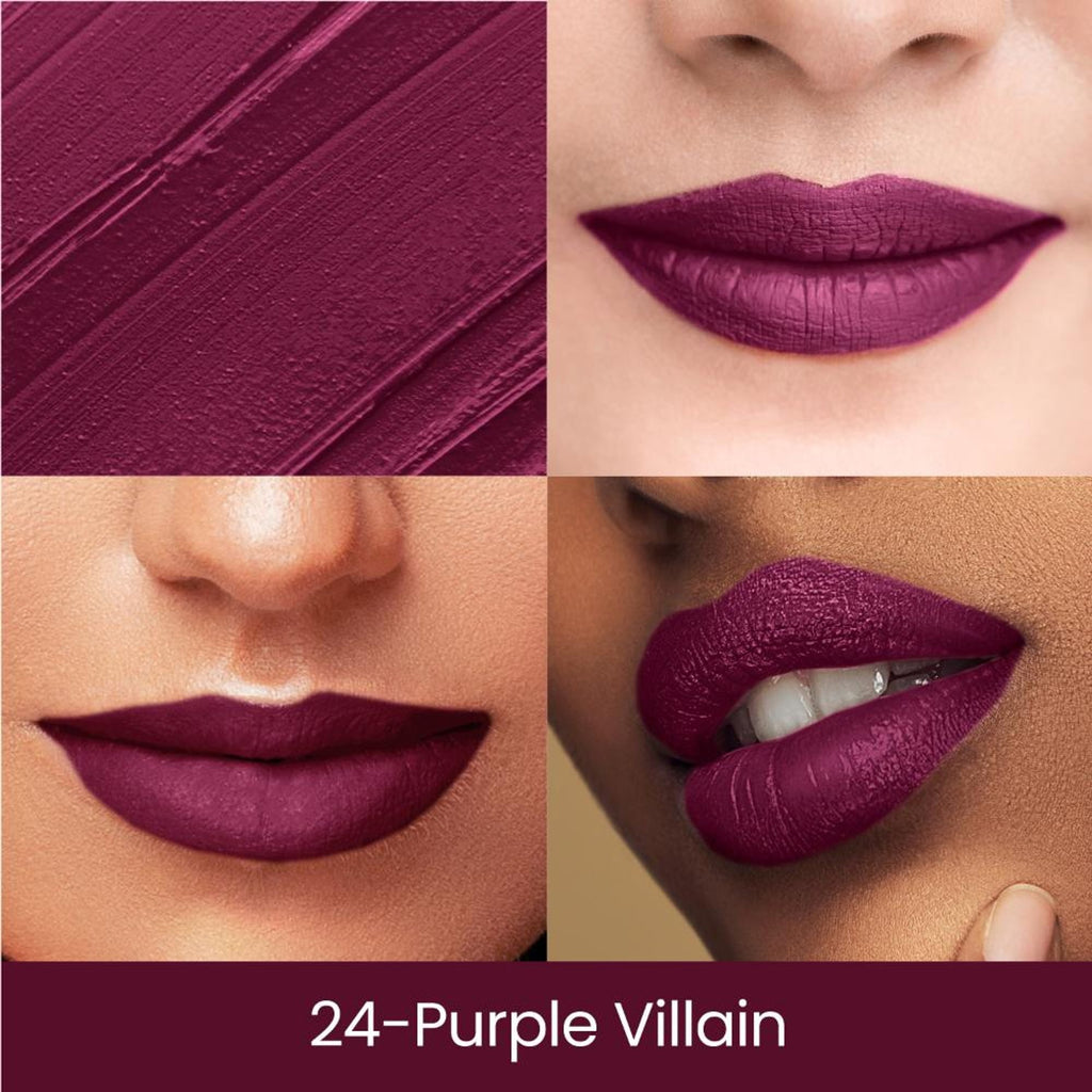 Swiss Beauty Matte Long Lasting Stay Maxx Lip Crayon Lipstick Matte Finish - Purple Villain