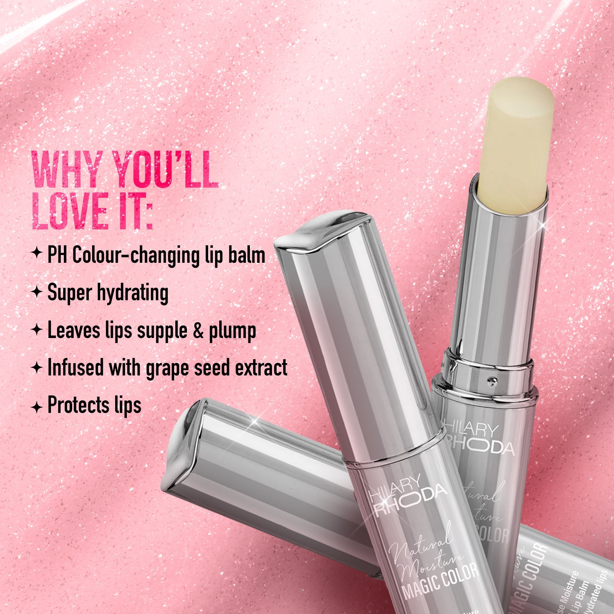Hilary Rhoda Natural Moisture Magic Colour Lip Balm
