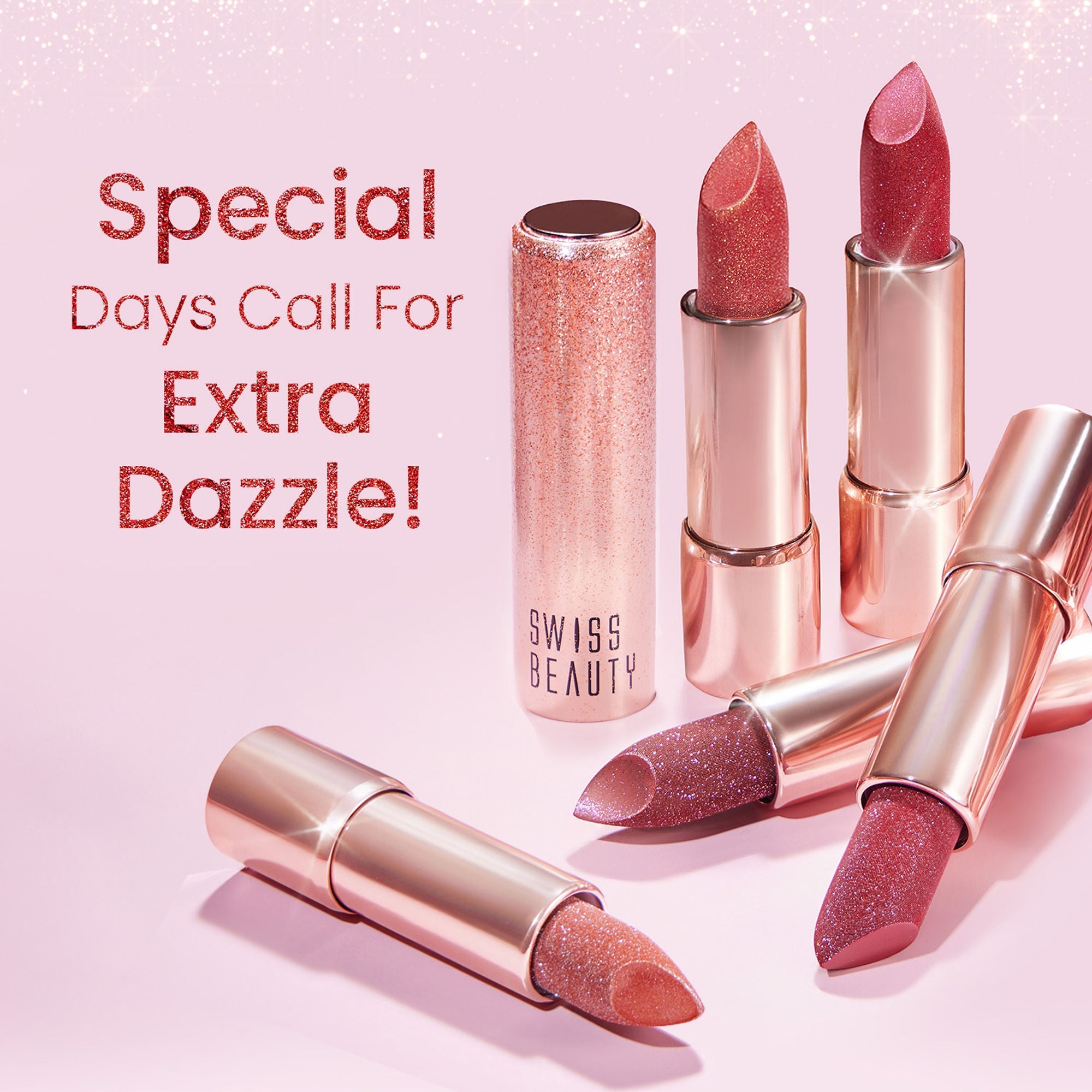 Swiss Beauty More Than Glitter Lipstick - 3 Glimmer Coral