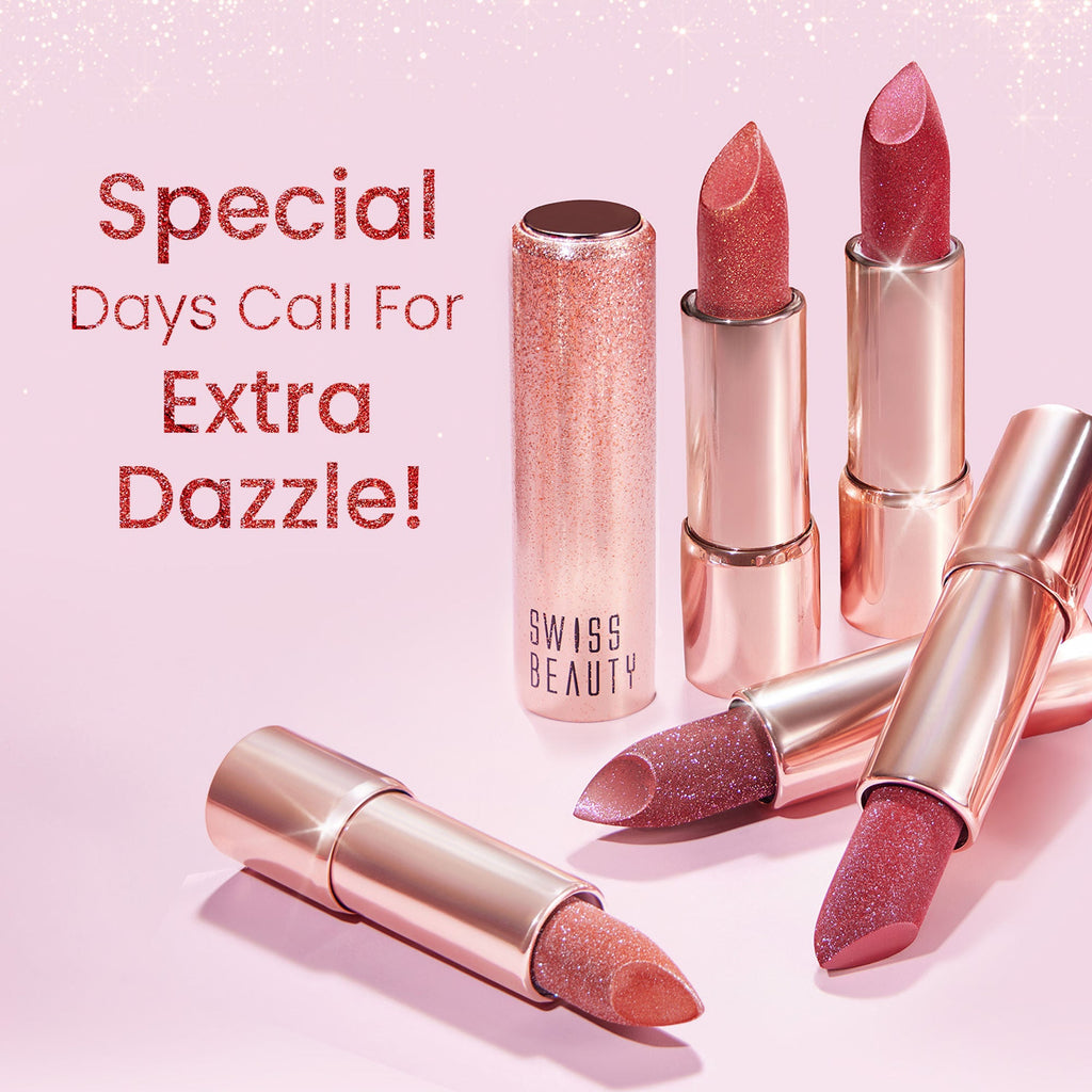 Swiss Beauty More Than Glitter Lipstick - 4 Glitter Rose