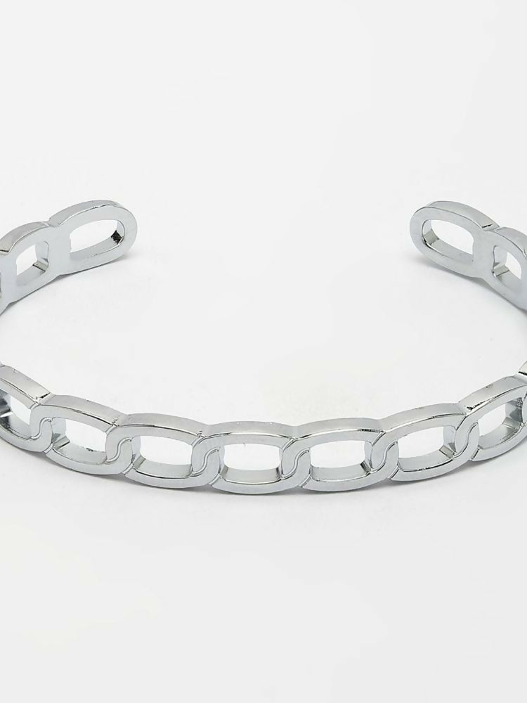 NVR Men's Silver Plated Cuff Bracelet