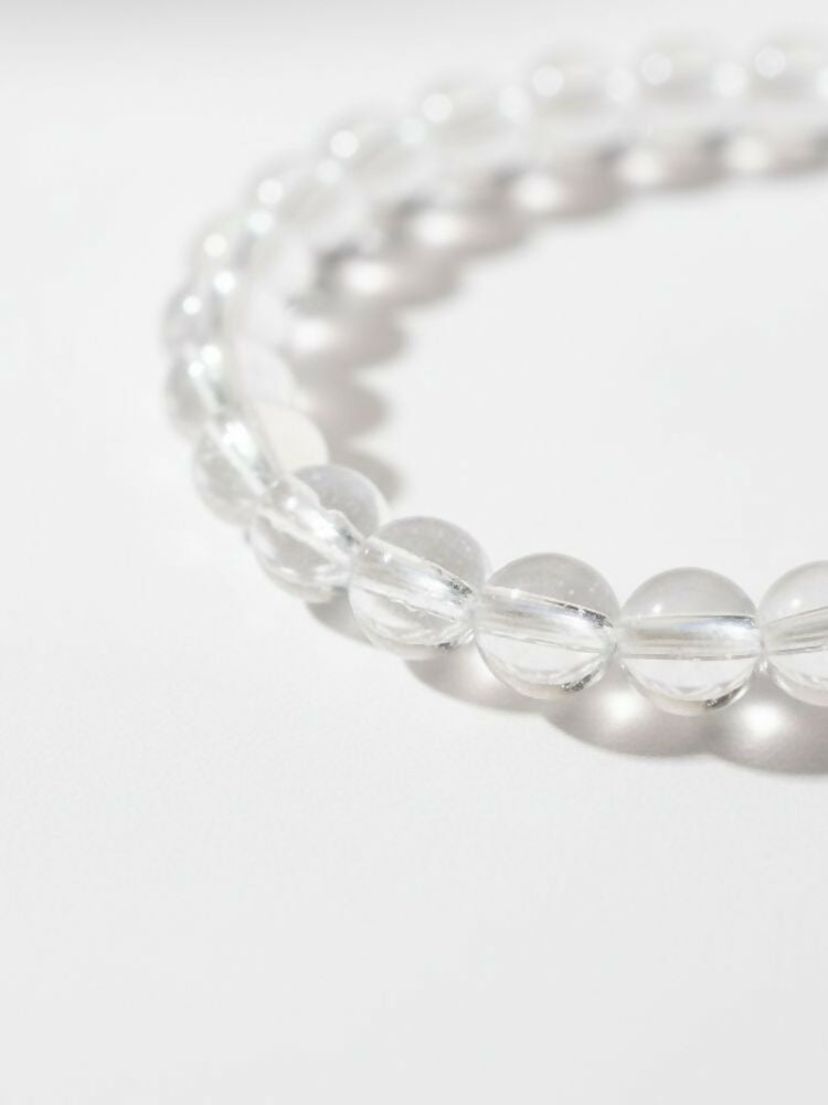 NVR White Crystal Beaded Bracelet for Men & Women