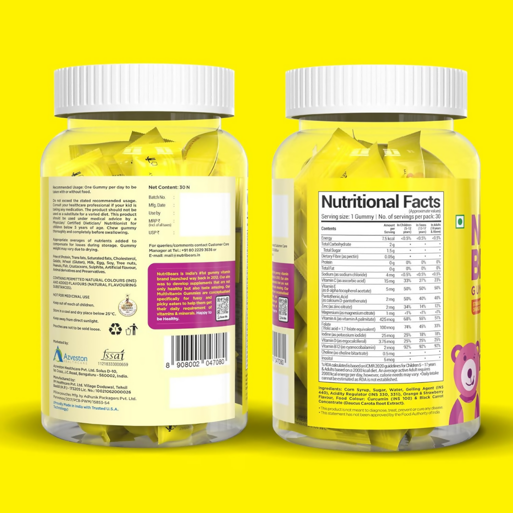 NutriBears Kids Multivitamin & Calcium Gummies