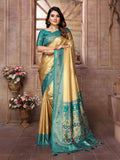 Aastha Fashion Gold Banarasi Tissue Silk Weaving Saree