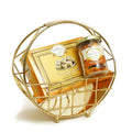 Ghasitaram Half Moon Metal Basket of Mix Dryfruits, Soan Papdi