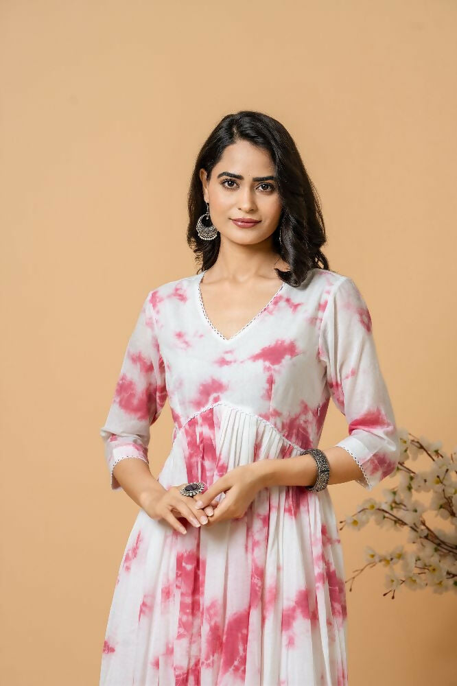 Joban Fashion Magenta Tie & Dye Kurta Pant Set