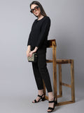 Even Apparels Black Polywool Open Front Statement Women's Jacket