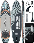 11'x34 Ultra Wide Paddleboard, Inflatable SUP&430lb Capacity for All Skill, Stand-up Paddle Board for Yoga/Family, EVA Deck, US Fin, High-Pressure Pump, 100L Bag, Safety Leash