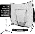 PowerNet Baseball Softball Practice Net 7x7 with Baseball Accessories for Practice Pitching, Batting & Fielding, Ball Caddy, Weighted Baseballs, Tee
