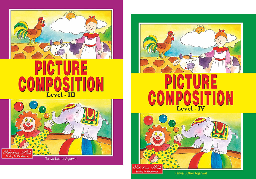 Scholars Hub Picture Composition Book (Part 3, 4) (Set Of 2 Books) | Picture Composition Book For Class 3,4 | 60 Pages