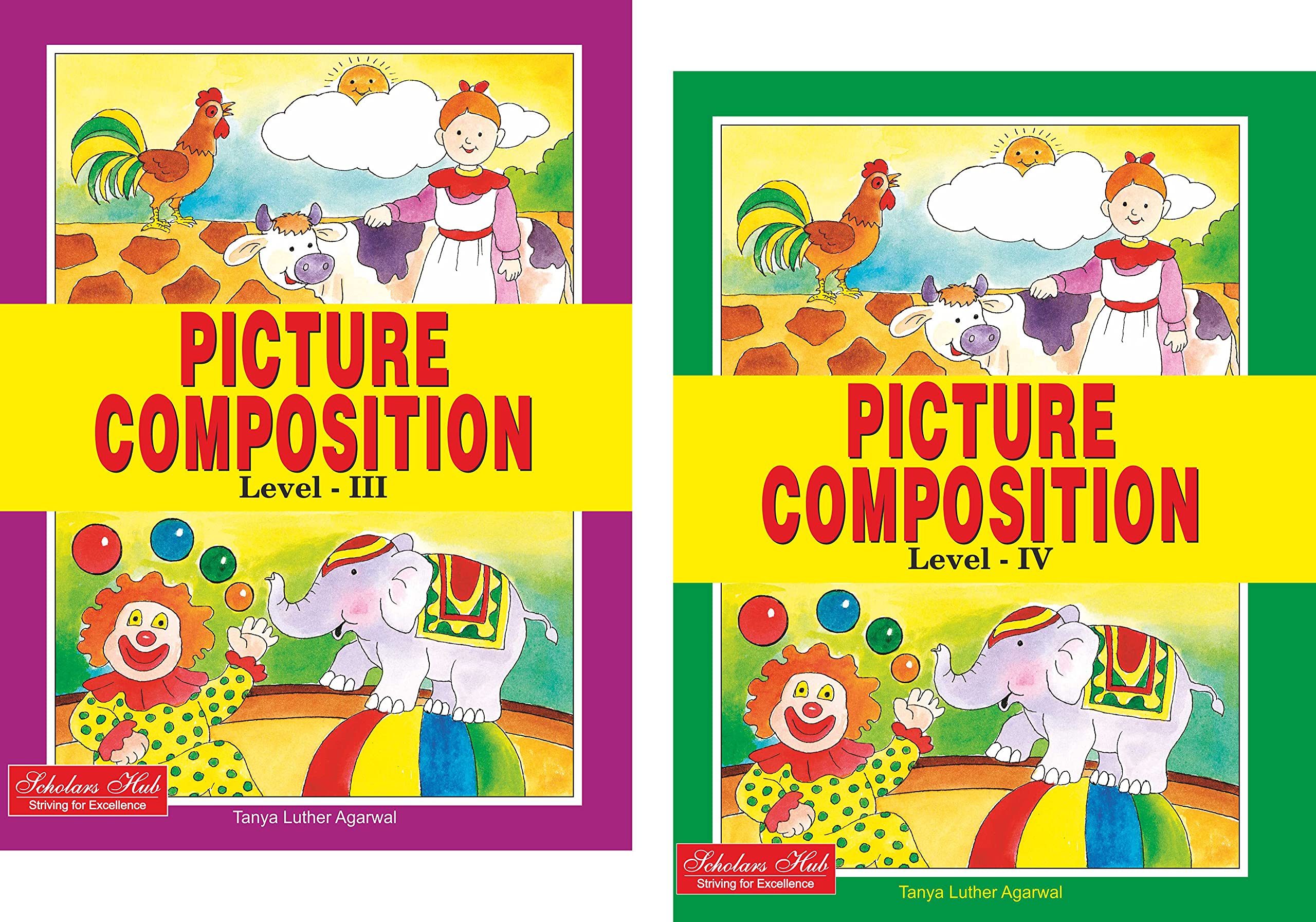 Scholars Hub Picture Composition Book (Part 3, 4) (Set Of 2 Books) | Picture Composition Book For Class 3,4 | 60 Pages