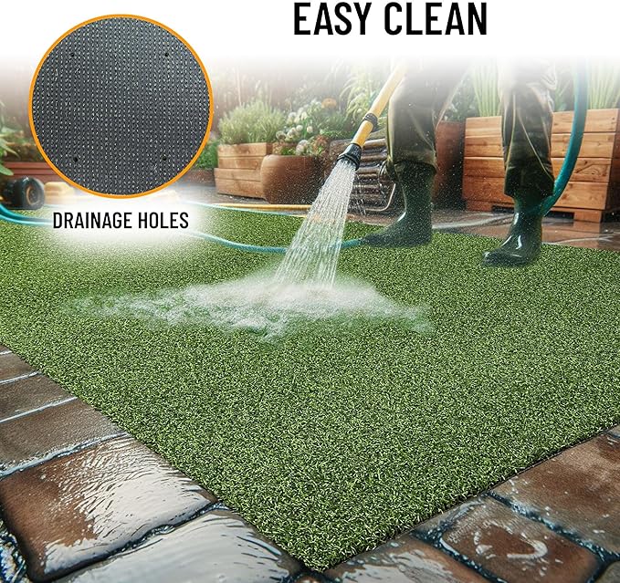 Ottomanson Artificial Turf Golf Hitting Mat 6'6" x 8' Indoor/Outdoor Waterproof Synthetic Fake Grass for Putting Practice Baseball Football Sports Gym Backyard, Custom Size 2' up to 30'
