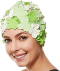 BEEMO Floral Petal Ladies Bathing Swim Cap Women Retro Swim Hat Long/Short Hair