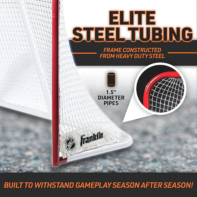 Franklin Sports Street Hockey Goal - Official Regulation Steel Hockey Net - Street Hockey Goal Set