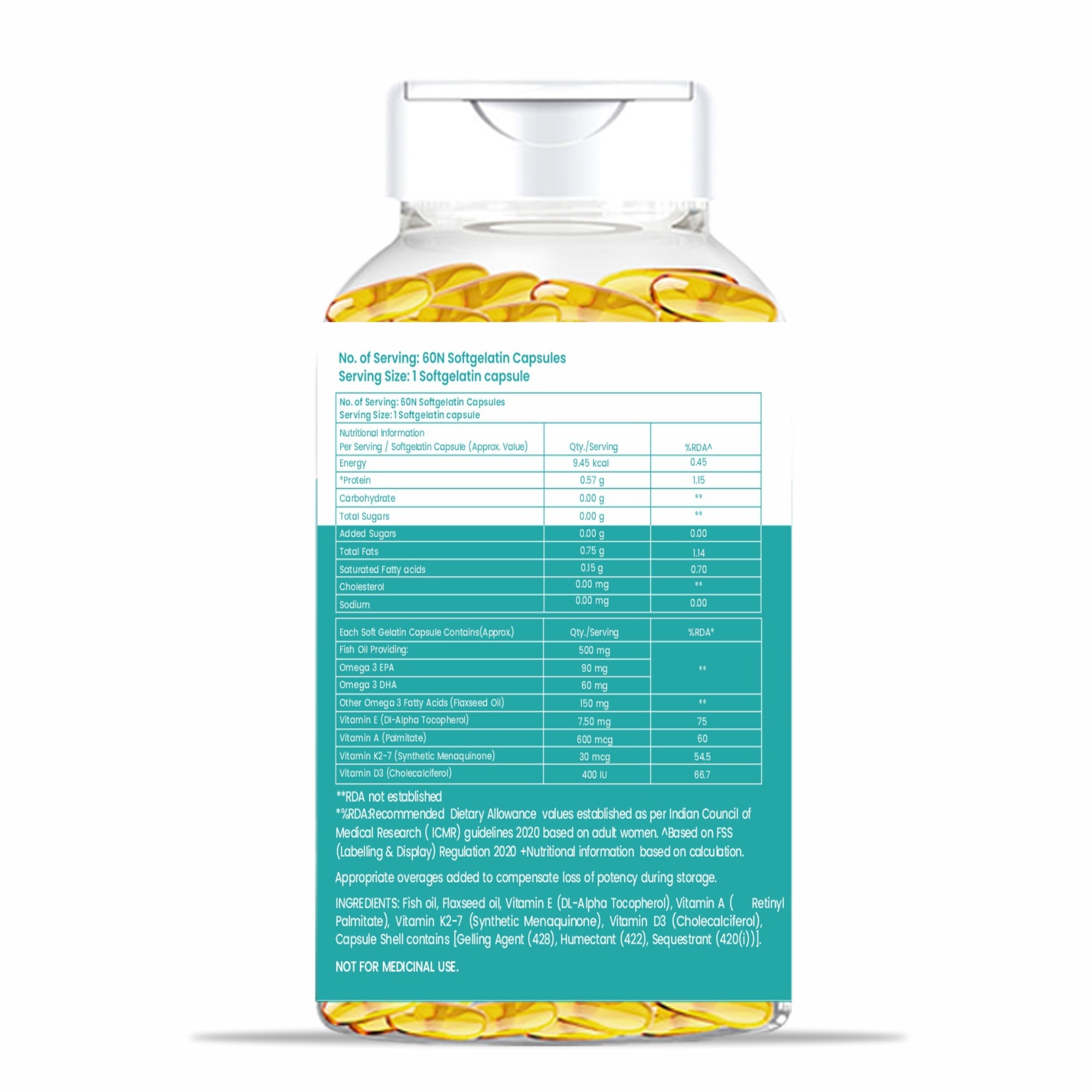 Dr. Morepen Omega-3 Deep Sea Fish Oil 500mg Softgels