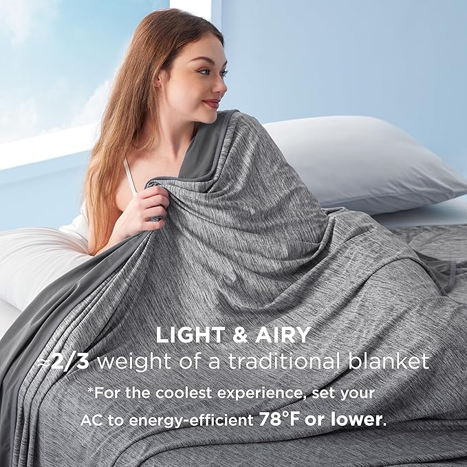 Bedsure Summer Cooling Blanket Twin XL for Hot Sleepers with Sports Mesh Design, Arc-Chill Q-Max 0.4 Lightweight Breathable Ice Cold Blankets for College Dorm, 60 x 90 Inches, Mesh Grey