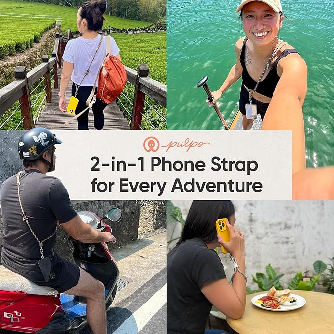 Pulpo 2-in-1 Cell Phone Wrist Strap and Lanyard Navy - Anti Theft Phone Lanyard for Men & Women, Wrist Straps for Phones, Lanyards for Smartphones, Adjustable Cellphone Leash & Safety Strap Tether