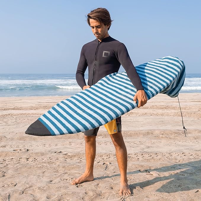 Surf Squared Surfboard Sock Cover and Paddleboard Cover - Lightweight Stretch Protective Surfboard Bag - Surfing Accessories - Shortboard, Longboard, Hybrid, Wakesurf, Standup Paddleboard SUP