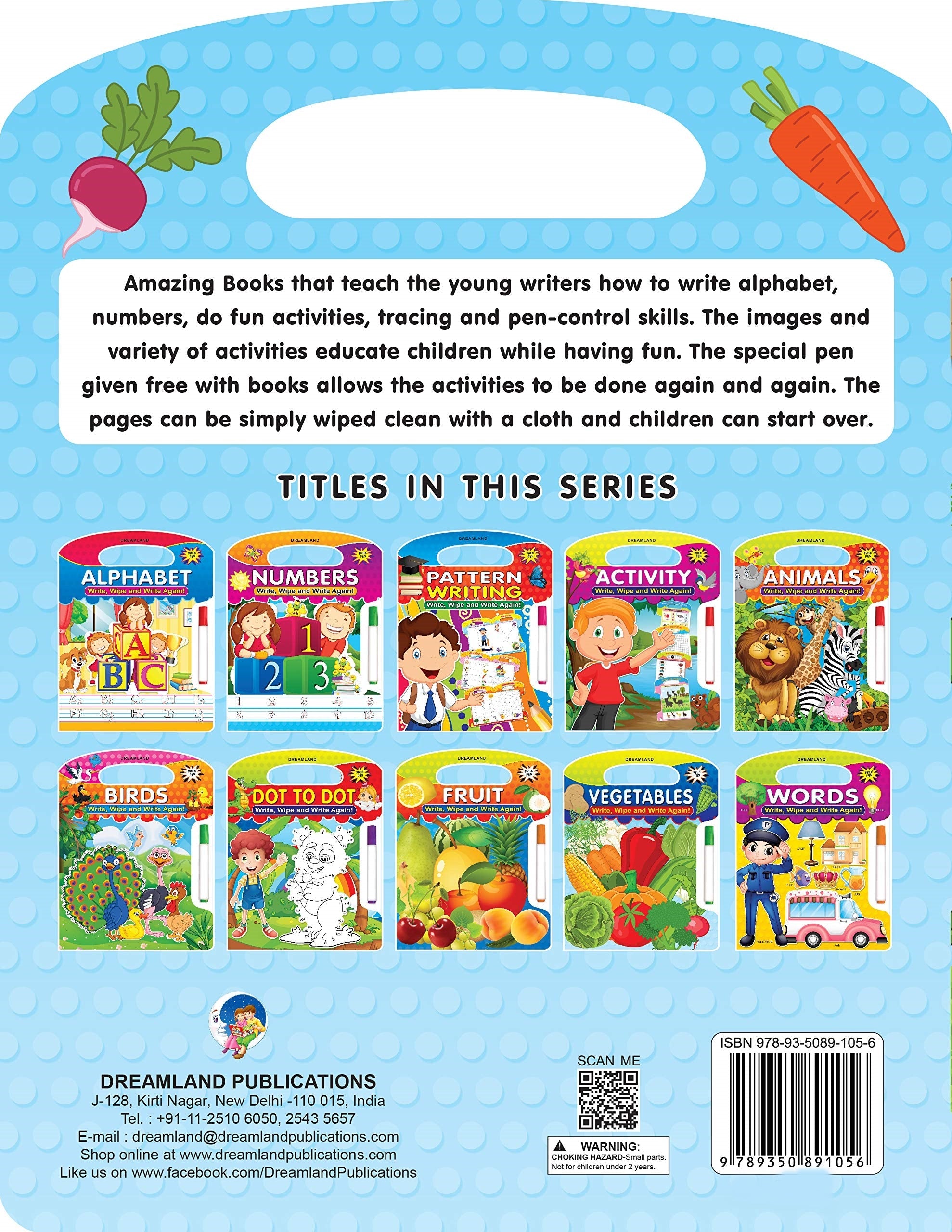 Dreamland Write and Wipe Book - Vegetables