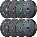 2 Inch Bumper Plates，10-500lbs，Barbell Rubber Olympic Weight Plates Set for Home Gym, Strength Training & Weight Lifting, Multiple Options Colors