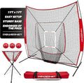 PowerNet Baseball Softball Practice Net 7x7 with Baseball Accessories for Practice Pitching, Batting & Fielding, Ball Caddy, Weighted Baseballs, Tee