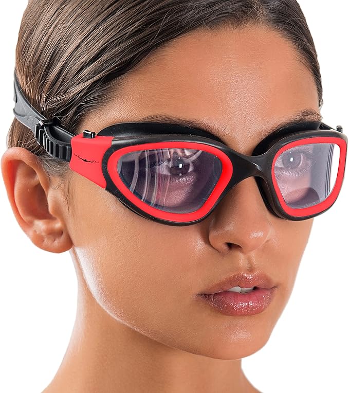 AqtivAqua Swimming Goggles, DX Wide View Swim Goggles for Adult Men Women, Anti Fog No Leaking
