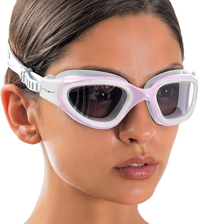 AqtivAqua Swimming Goggles, DX Wide View Swim Goggles for Adult Men Women, Anti Fog No Leaking