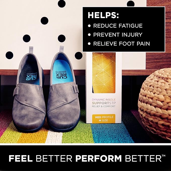 CURREX SupportSTP – Arch Support Insole w/Superior Cushioning & Airflow, Heavy Duty Shell for Less Fatigue – Comfort, Athletic, Casual and Work Shoe Inserts, Men & Women – Medium Arch, XL