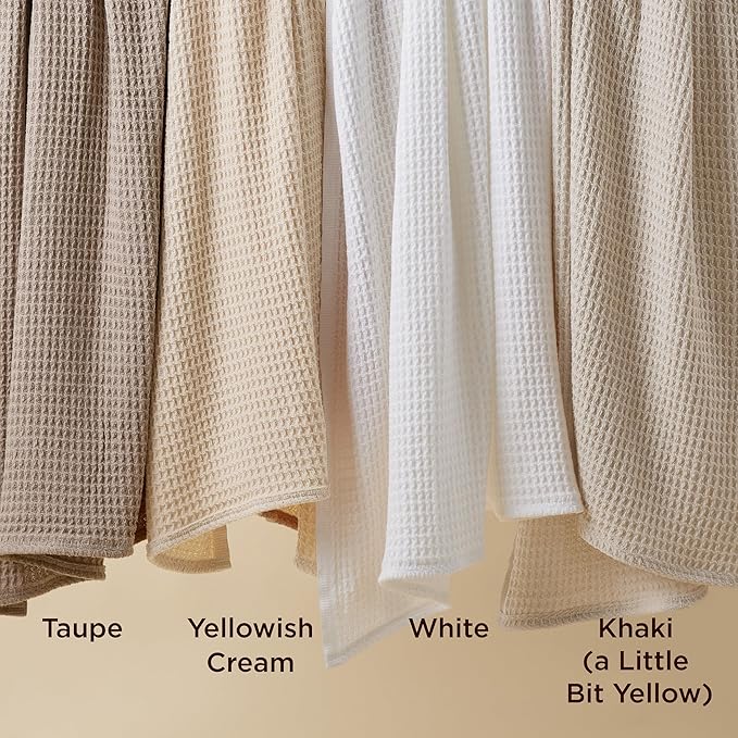 Bedsure 100% Cotton Large Blanket Oversized King for Bed - Breathable Thick Waffle Weave Blanket for Summer, Couch Cover, Taupe, 120x94 inches
