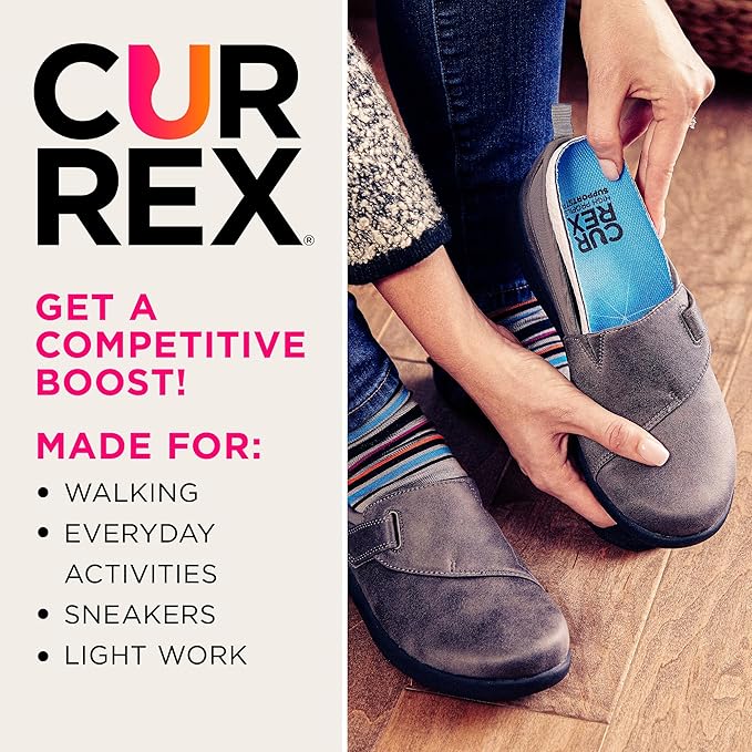 CURREX SupportSTP – Arch Support Insole w/Superior Cushioning & Airflow, Heavy Duty Shell for Less Fatigue – Comfort, Athletic, Casual and Work Shoe Inserts, Men & Women – Low Arch, Medium