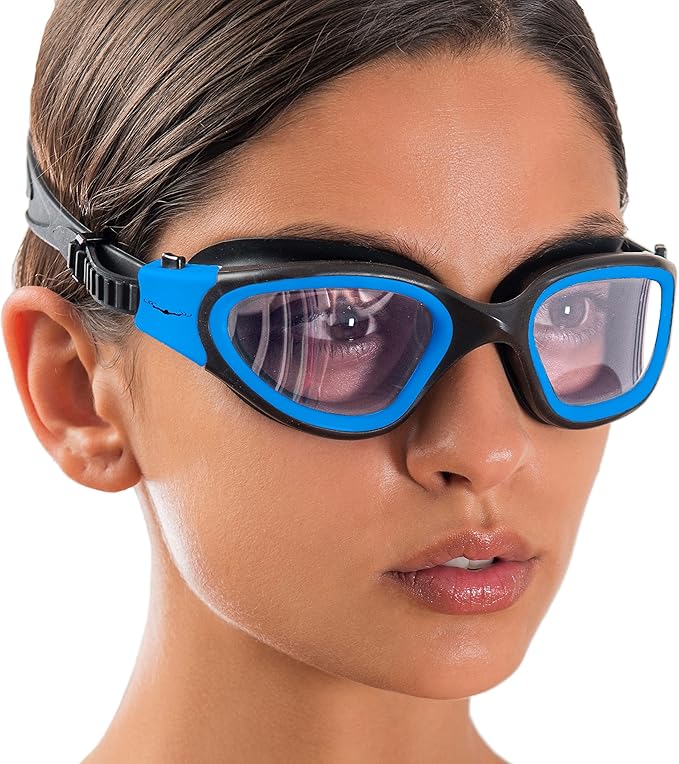AqtivAqua Swimming Goggles, DX Wide View Swim Goggles for Adult Men Women, Anti Fog No Leaking