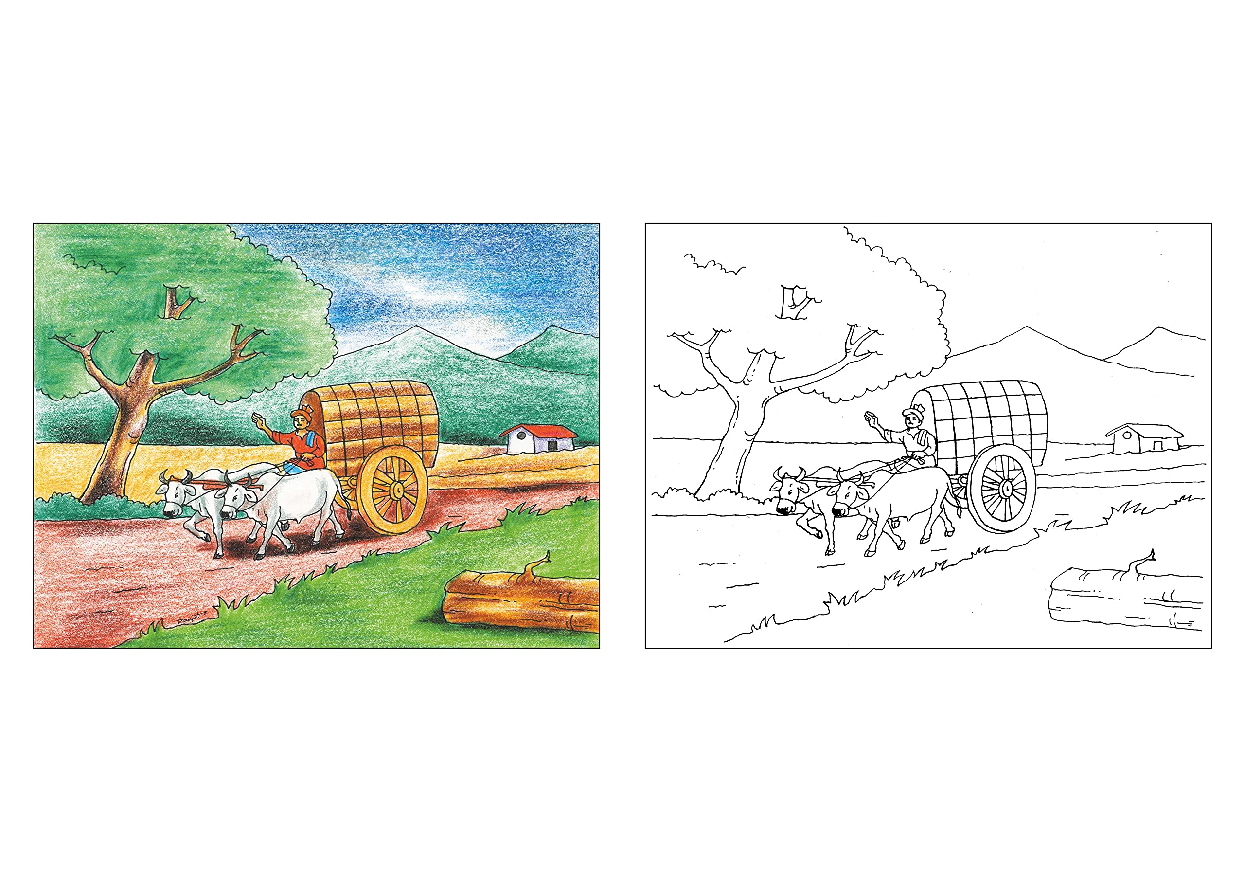Scholars Hub Best Scenery In Pastel Book -Vol-1, Vol 2 (Set Of 2 Books) | 40 Pages