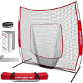 PowerNet Baseball Softball Practice Net 7x7 with Baseball Accessories for Practice Pitching, Batting & Fielding, Ball Caddy, Weighted Baseballs, Tee