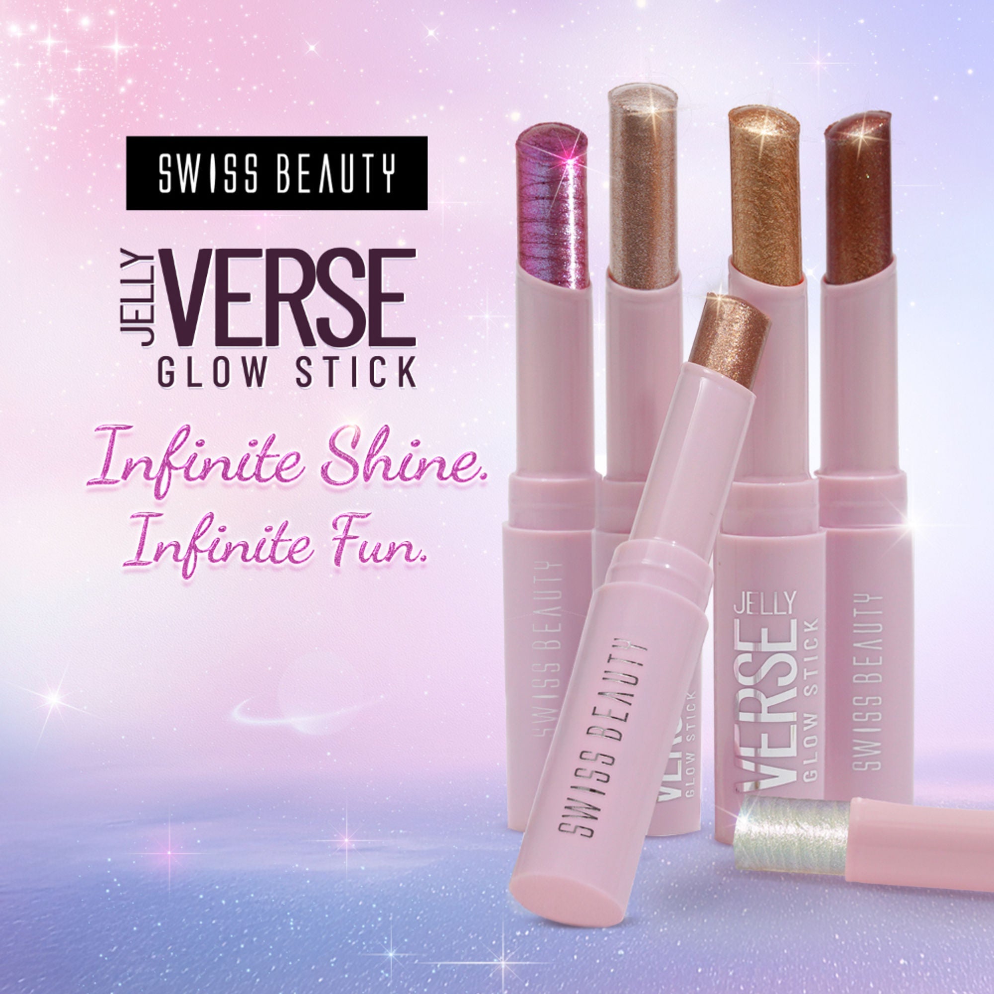 Swiss Beauty Jelly Verse Glow Eyeshadow Stick , Rich Color Payoff, Crease-Proof - Bronzed Eclipse