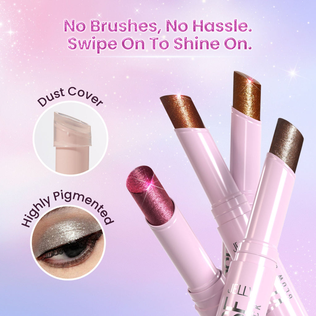 Swiss Beauty Jelly Verse Glow Eyeshadow Stick , Rich Color Payoff, Crease-Proof - Moon Drip