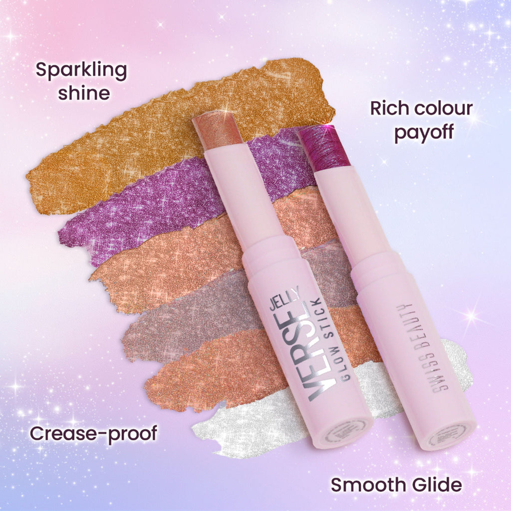 Swiss Beauty Jelly Verse Glow Eyeshadow Stick , Rich Color Payoff, Crease-Proof - Orbit Gleam
