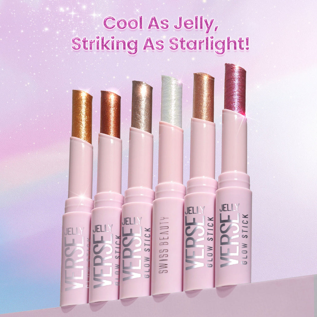 Swiss Beauty Jelly Verse Glow Eyeshadow Stick , Rich Color Payoff, Crease-Proof - Twilight Beam