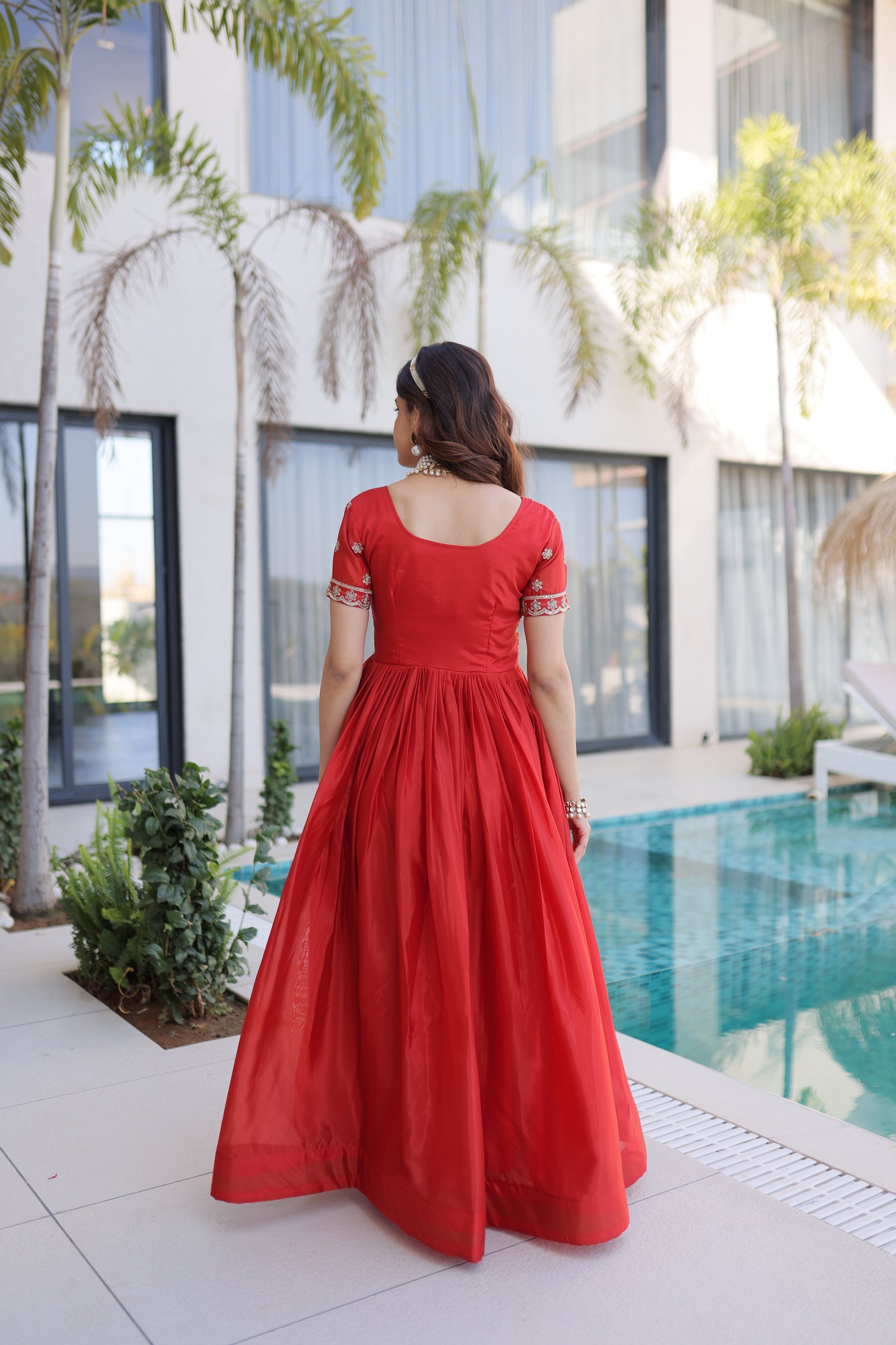 Lorenvalley Fashion Fenta H O Silk with Sequins & Zari with Pipe Beads Embroidered work Gown