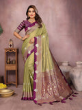 Aastha Fashion Pista Silk Sarees Weaving Saree
