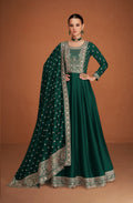 Anaita Green Designer Embroidered Heavy Premium Silk Anarkali Suit