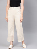 Juniper Women Natural Cotton Flex Solid Wide Leg Palazzo