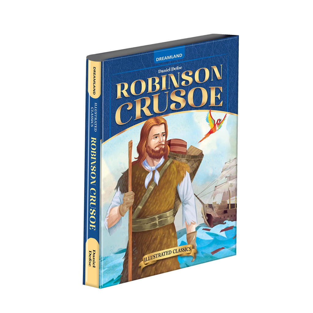 Dreamland Publications Robinson Crusoe- Illustrated Abridged Classics for Children with Practice Questions : Children Classic Fiction Book