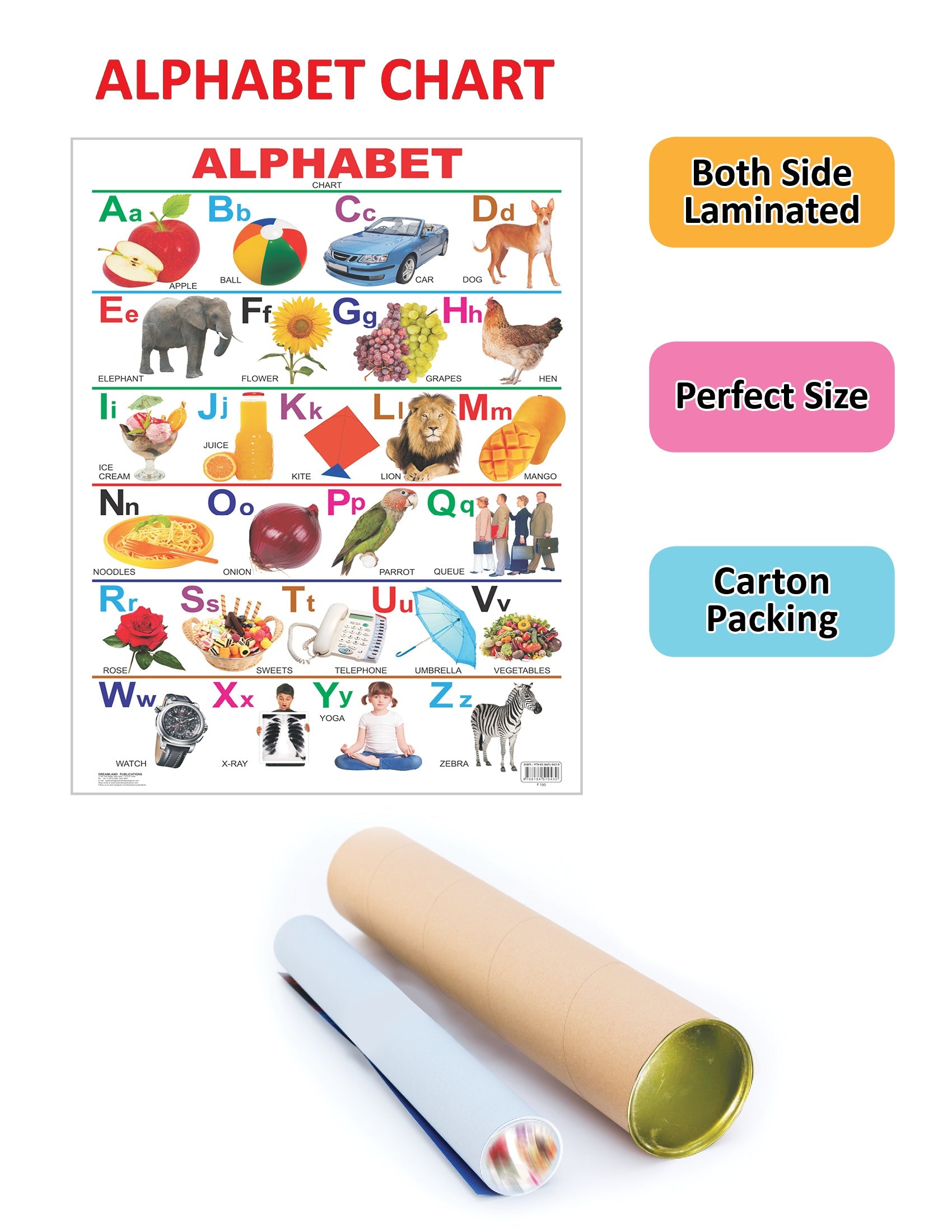 Dreamland Publications Educational Chart for Kids - Alphabet