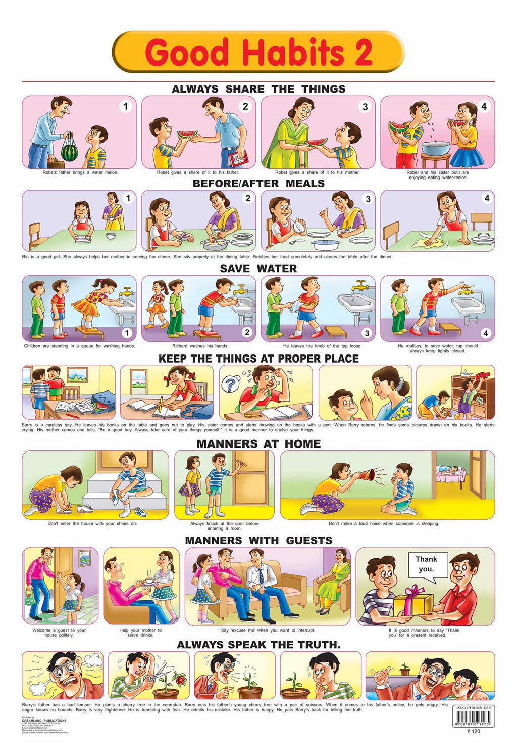 Dreamland Publications Educational Chart for Kids - Good Habits - 2