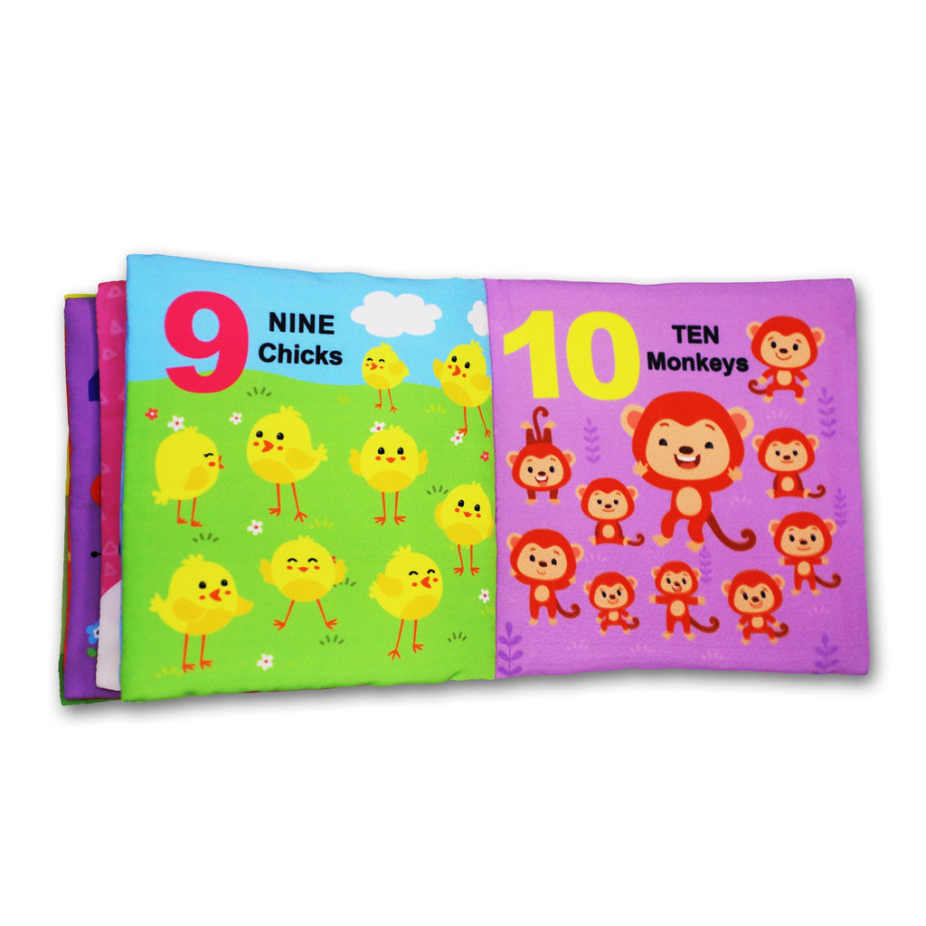 Dreamland Publications Baby My First Cloth Book 123 with Squeaker and Crinkle Paper, Non-Toxic Early Educational Toy for Toddler, Infants