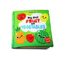Dreamland Publications Baby My First Cloth Book Fruit and Vegetables with Squeaker and Crinkle Paper, Non-Toxic Early Educational Toy for Toddler, Infants