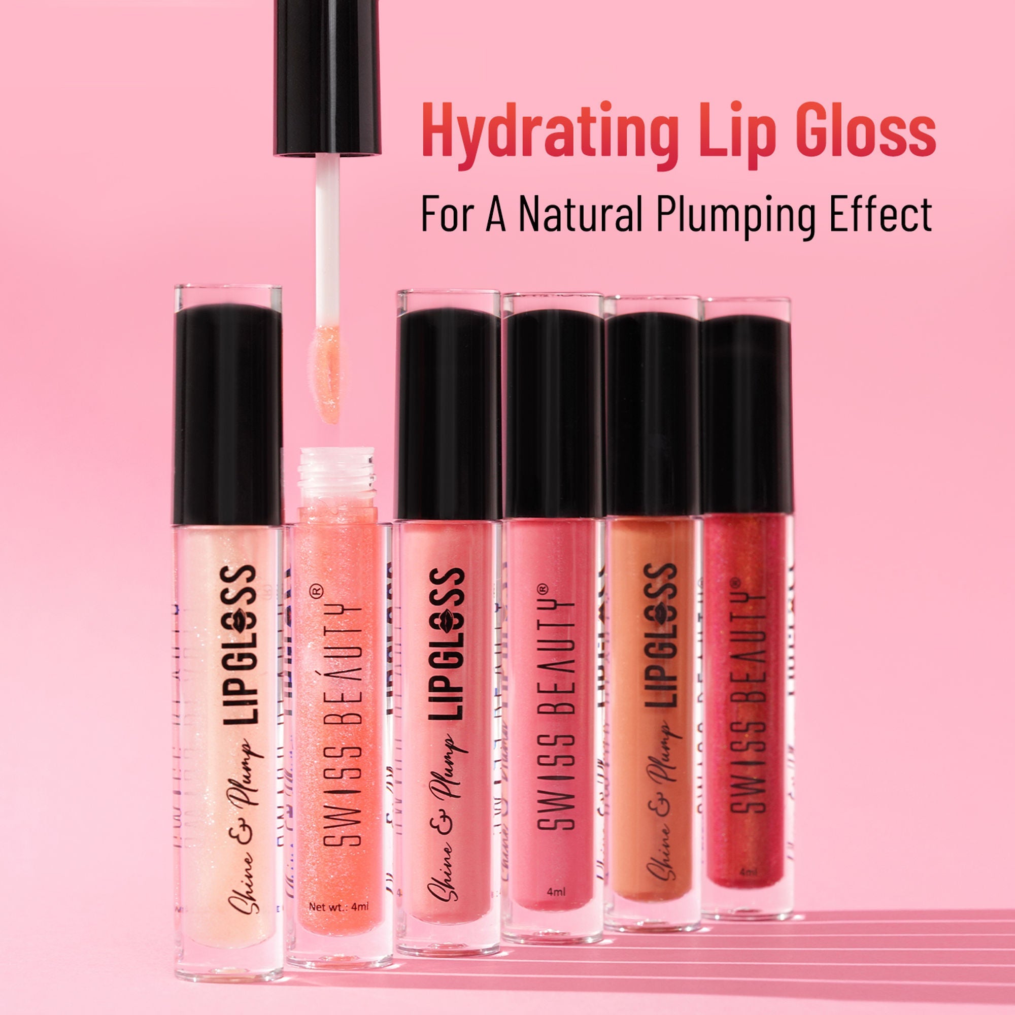 Swiss Beauty Shine & Plump Lipgloss - 5 Nude Brown