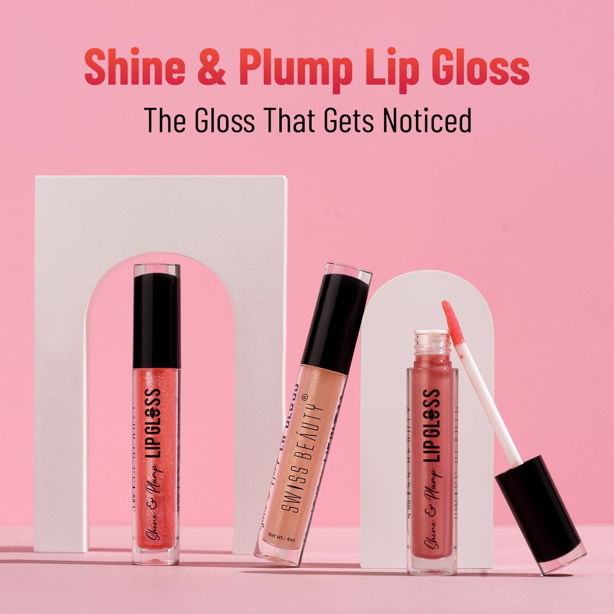 Swiss Beauty Shine & Plump Lipgloss - 5 Nude Brown